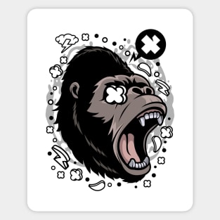 gorilla face illustration Sticker